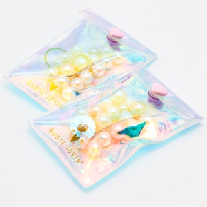 Pochette d'emballage pour bijoux fins, bracelets et joncs, sac en plastique à fermeture éclair avec logo imprimé personnalisable - Product Image 2