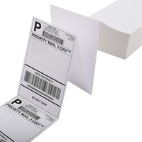 Permanen perekat putih 4 inci Fanfold 4 "X 6" Desktop Label kode bar Printer Barcode Thermal Label Printer untuk Label pengiriman