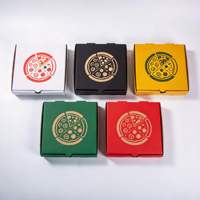 Boîte à pizza carrée en carton ondulé, personnalisée, en matériaux recyclés, avec pelliculage mat, pour emballage alimentaire multi-usages