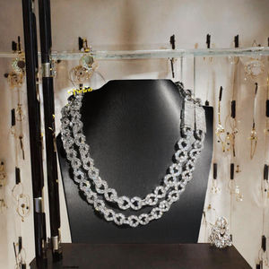 Cadena Cubana de Lujo de 15 mm, Chapada en Rodio, Plata de Ley 925, Moissanita, Joyería Hip Hop, Cadena Infinita Personalizada con Eslabones de Hielo para Hombre - Product Image 3