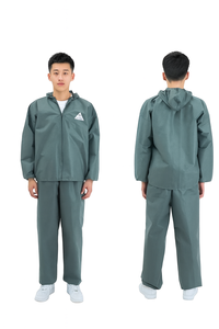 طقم سترة وبنطلون واقي من الفولاذ المقاوم للصدأ عالي الجودة، ملابس أمان صناعية قابلة للتنفس، مضادة للكهرباء الساكنة ومقاومة للماء للاستخدام في الغرف النظيفة - Product Image 1