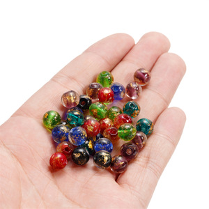Perles en verre soufflé 8 mm, perles rondes en vrac pour la fabrication de bijoux DIY, bracelets, colliers, matériaux artisanaux, mélange de couleurs aléatoires - Product Image 3