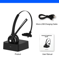 Casque sans fil mains libres, casque Bluetooth avec bouton de sourdine pour téléphones portables, camionneur de bureau à domicile d'affaires, nouvel arrivage