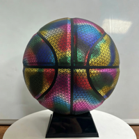 Ballon de basket lumineux réfléchissant Mercedes No6 No7 en PU résistant à l'usure pour intérieur et extérieur, vente chaude