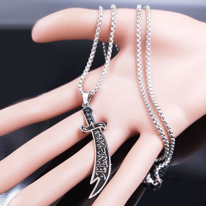 Ins Style High Quality Trendy Fashion Fine Charm Pendant Arab Warrior'S <strong>Sword</strong> Gold Plated Stainless Steel <strong>Necklace</strong> - Product Image 3