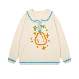 <span class=keywords><strong>Pull</strong></span> en tricot personnalisé pour femmes <span class=keywords><strong>Pull</strong></span> à manches longues avec épaules tombantes pour femmes <span class=keywords><strong>Pull</strong></span> grande taille avec broderie col claudine <span class=keywords><strong>Pull</strong></span> en tricot pour femmes - Product Image 2