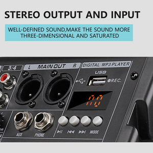 Console <span class=keywords><strong>de</strong></span> <span class=keywords><strong>mixage</strong></span> professionnelle 4 canaux en métal avec 99 DSP <span class=keywords><strong>pour</strong></span> scène <span class=keywords><strong>de</strong></span> fête KTV (110V/220V) - Product Image 3