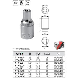 Llave de Tubo Torx Yato de 1/4 Pulgada E4 Cromada para Reparación Industrial y Automotriz - Product Image 2