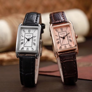 <b>Watch</b> for Women Vintage Square Dial Roman Scale Leather Strap Alloy Quartz Student Wristwatch - Product Image 1