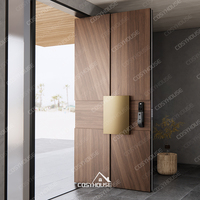 Porte d'entrée pivotante de luxe, porte extérieure pivotante moderne en aluminium, porte d'entrée haut de gamme sur mesure pour villas de luxe au Moyen-Orient