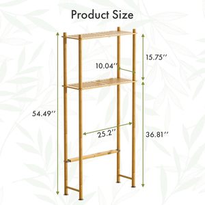 Étagère de rangement pour salle de bain à 2 niveaux en <span class=keywords><strong>bambou</strong></span>, organisateur de toilettes, support pour serviettes, mobilier de salle de bain moderne - Product Image 2