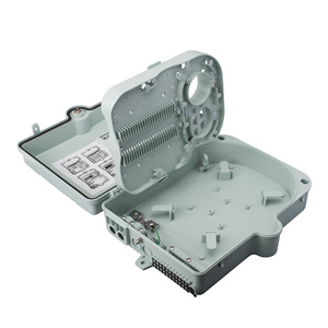 Boîtier de distribution de fibre optique extérieur noir 24 cœurs, indice de protection IP65, 24 ports, avec plateau de raccordement rabattable, étanche, pour montage mural ou sur poteau, FTTH - Product Image 5