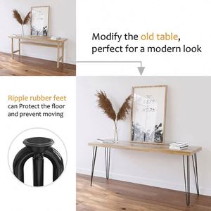 Pieds de table industriels en fer noir de 16 pouces à 3 tiges pour projets de bricolage, usage intensif, mobilier d'extérieur, hôpitaux et ateliers - Product Image 3