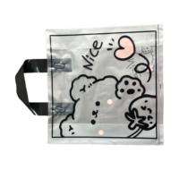 Sac de courses en plastique PE à motif animalier mignon, sac fourre-tout imprimé personnalisé pour l'emballage de vêtements en détail