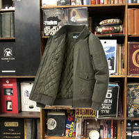 Veste personnalisée vintage d'automne-hiver pour hommes, pardessus coupe-vent 100% coton, col montant, fermeture éclair, veste mince multi-poches