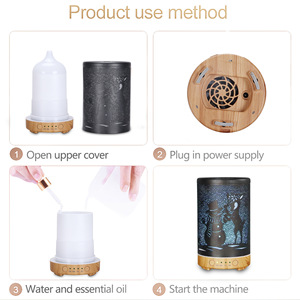 Humidificateur <span class=keywords><strong>d</strong></span>'aromathérapie à huiles essentielles de style européen et américain, personnalisé en usine, 100 ml, alimentation CA, avec fonction de minuterie - Product Image 4
