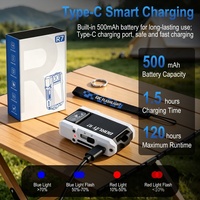 BORUiT R7 Senter LED Portabel Tahan Air IP65 Super Terang 800lm dengan Baterai Terpasang untuk Berkemah dan Mendaki Gunung