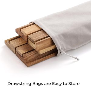 Supports de Mahjong en <span class=keywords><strong>Bois</strong></span> d'Acacia avec Poussoirs Magnétiques, Ensemble de 4 Supports de Tuiles et Poussoirs, Accessoires de Mahjong Américain Durables - Product Image 4