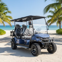 Voiturette de golf électrique 72V 7.5kw 4 places, finition peinture Candy, avec porte-bagages pliable, pour les banlieues et les îles aux États-Unis