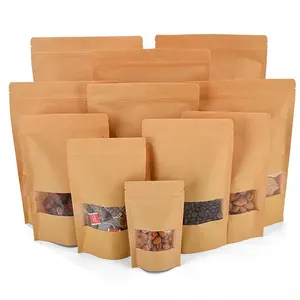 Paper nuts packaging zipper lock paper bag for organic food package