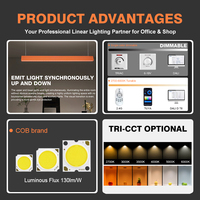 Lampe suspendue moderne pour supermarché, bureau, salle de classe, décoration, plafonnier LED linéaire, luminaire suspendu