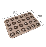 Moule à gâteau en métal antiadhésif à 24 cavités, écologique, pour mini-gâteaux floraux, idéal pour la cuisson des muffins - Vente en gros