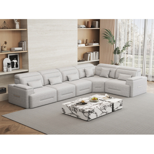 Modular Sectional <b>Sofa</b> Set Power Recliner <b>Sofa</b> <b>Bed</b> <b>Modern</b> Design Eco-Friendly Polyester Fabric Durable Upholstery Living Rooms - Product Image 2