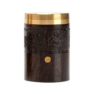 Recipiente Redondo para Té de Madera Maciza de Ébano, 1-3L, Estilo Chino, Tapa de Cobre, Portátil, para Viajes, Almacenamiento de Alimentos - Product Image 5