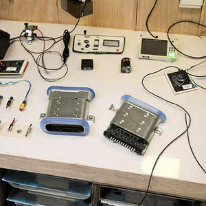 Konektor Receptacle USB <span class=keywords><strong>Type</strong></span> C 6P Female PCT CF-140 Tahan Air, Arus Terukur 5A, 100V AC/menit, Panjang 0.5m, Pemasangan PCB - Product Image 4