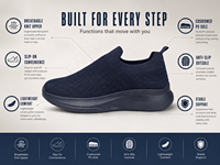 Baskets Homme Design Simple Slip On Tige Flyknit Respirante Semelle Plateforme Rembourrée Légère Marche