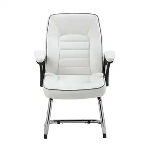 Modern Design Visitor Office Chair Reception Area Chair White Leather Office Chair