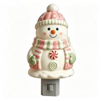 Lampe de nuit LED en forme de bonhomme de neige de Noël pastel, éclairage décoratif à brancher, décoration de maison pour les fêtes, lumière douce et chaude, cadeau, vente en gros