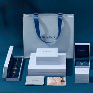 Boyang biểu tượng tùy chỉnh sang trọng dây chuyền bông tai Vòng đeo tay Hộp bao bì giấy trang sức Hộp quà tặng - Product Image 2