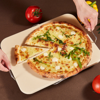 Pierre à pizza en cordiérite naturelle rectangulaire de 15*12 pouces Pierre à pizza résistante aux chocs thermiques