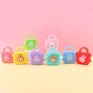 Custom Logo Diy Hole Design Silicone Coin <b>Purse</b> <b>Cute</b> Kids Handheld Square Bag - Product Image 2
