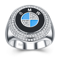 Bague en Moissanite pour Homme, Style Hip-Hop Géométrique, Bague de Luxe en Argent Sterling 925 Sertie de Pierres, Idéale pour un Cadeau d'Anniversaire