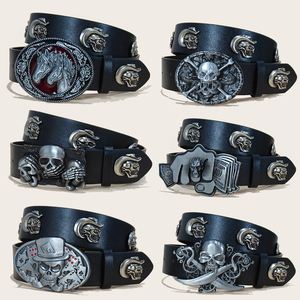 Cinture Punk Street Cool Personalizzate per <span class=keywords><strong>Uomo</strong></span> e Donna, Stile Hip Hop Rock con Croce e Borchie, Accessori Gotici Subculturali Y2K - Product Image 3