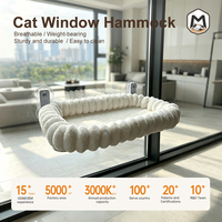 Hamac pour chat Kitty Window Perch, 30*52CM, fixation par ventouse sans perçage, en peluche, lit suspendu ovale pour la sieste en intérieur