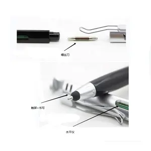 6 in 1 Measuring Ruler Horizontal Screwdriver Ballpoint Pen Multi-Function Stand Touch Screen Tool Pen