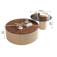 Nouvelle table basse italienne minimaliste durable, éco-responsable, en bois et métal, design haut de gamme pour salon, usage domestique