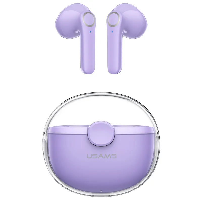 USAMS Earbud Mini True Wireless Tws, Earbud Desain Transparan Peredam Bising Dapat Disesuaikan