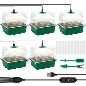 Kit de démarrage 5 pièces par paquet, luminosité réglable, humidité, plateau de démarrage, Kit de culture avec semis de plantes vertes légères