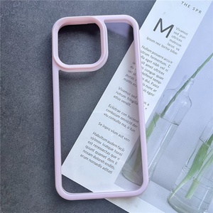 <b>Candy</b> Color Bumper Transparent Clear Plastic Acrylic Back Cover Wholesale Mobile Phone Case for iPhone 15 14 13 12 11 - Product Image 2