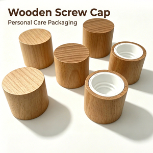 ขวดโลชั่นโทนเนอร์ฝาไม้เวียดนาม WeWood Personal Care พร้อมปลอกเกลียวด้านในและฝาไม้ทรงกระบอก บรรจุภัณฑ์ออร์แกนิก - Product Image 1