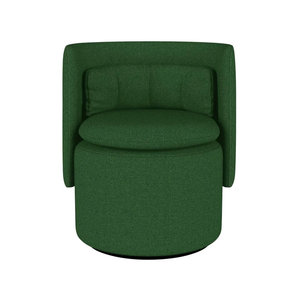 Fauteuil de cocktail de luxe pivotant en velours et bois massif, design haut de gamme mi-siècle, pour salon et bar - Product Image 6