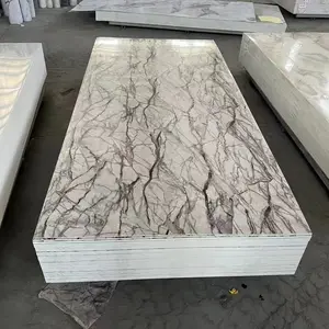 Decorazione alta marmo lucido personalizzato alternativo UV foglio di marmo PVC pannelli di parete