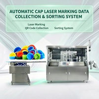 Machine de marquage laser industrielle entièrement intégrée pour le codage laser UV des bouchons de bouteilles, avec téléchargement de données et gestion des défauts