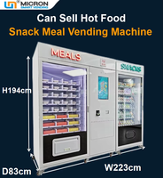 Distributeur automatique réfrigéré de grande capacité pour nouilles ramen instantanées en gobelet, thé au lait boba, snacks et boissons, avec eau chaude, à vendre