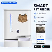 Distributeur automatique de nourriture et d'eau pour animaux de compagnie intelligent avec contrôle par application Wifi, design anti-colmatage, charge Type C, double bol