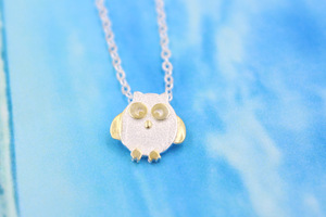 Femmes Mode Argent Hibou Pendentif Collier Déclaration <span class=keywords><strong>Bijoux</strong></span> avec Chaîne À Maillons pour Mariages et Fiançailles Usine En Gros - Product Image 2